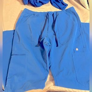 Figs Technical Collection Women's Casual Solid Blue Scrub Pants Size L